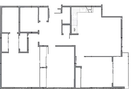 Floor plan for 3 beds, 2 baths, 1357 sqft